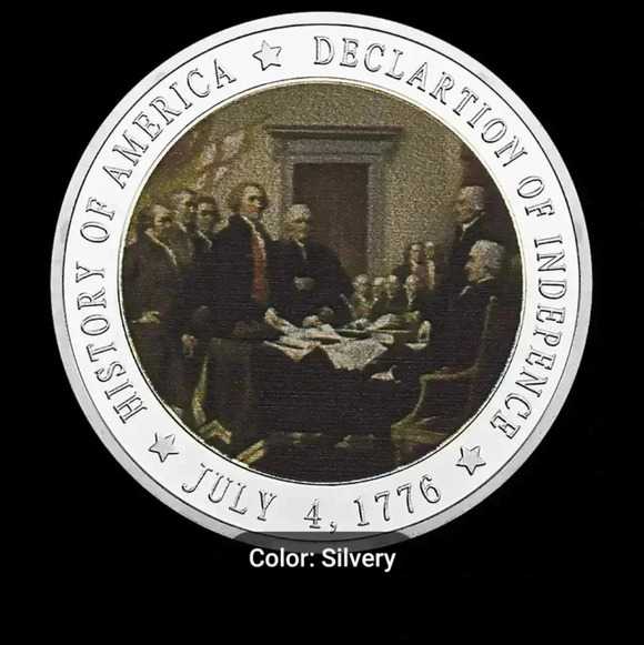 The Declaration Of Independence Souvenir Hobo Coin, Silver Plated Collectible. - Picture 5 of 7
